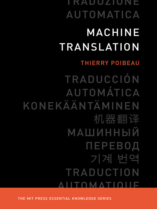 Title details for Machine Translation by Thierry Poibeau - Available